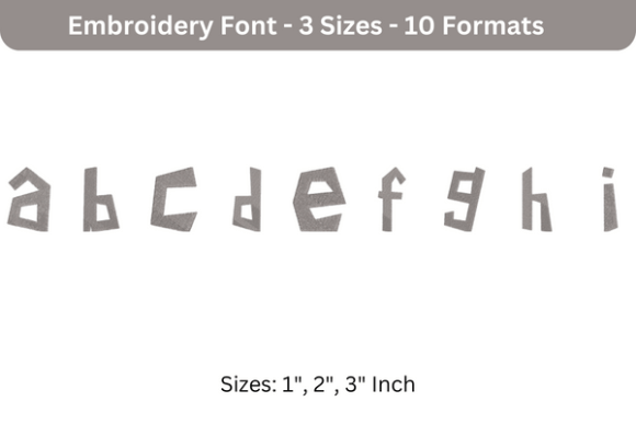Paper Cuts Font Lower Case a to I: A Designer’s Review for Boutique Sweatshirt Embellishment