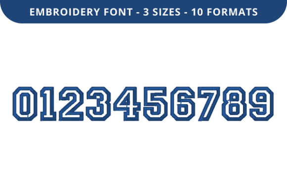 Review: College Outline Font 0 to 9 for Embroidery