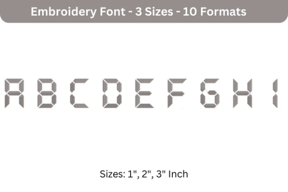 Reviewing LCD Font a to I for Boutique Sweatshirt Embroidery